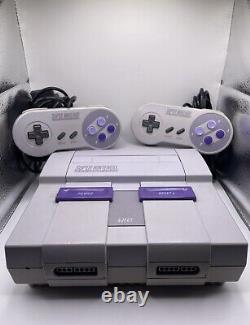 Super Nintendo SNES Console System With 2 Controller & 5 Games Bundle Lot TESTED