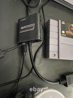 Super Nintendo SNES Console With Controllers And Games