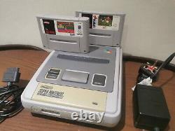 Super Nintendo SNES Console With Leads & Controller & 2 Games Bundle Grey PAL