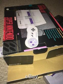 Super Nintendo SNES Console With Original Box Tested Working RARE No Styrofoam