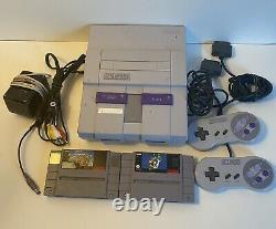 Super Nintendo SNES Console w 2 Controllers & 2 Mario Games. Tested & Working