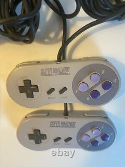 Super Nintendo SNES Console w 2 Controllers & 2 Mario Games. Tested & Working