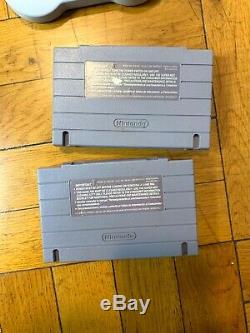 Super Nintendo SNES Console with OEM Controllers + Mario World & Mario Kart Bundle