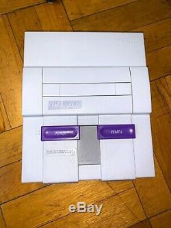 Super Nintendo SNES Console with OEM Controllers + Mario World & Mario Kart Bundle