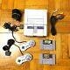 Super Nintendo Snes Console With Oem Controllers + With Mario Kart & Donkey Kong