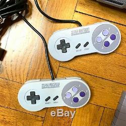 Super Nintendo SNES Console with OEM Controllers + with Mario Kart & Donkey Kong