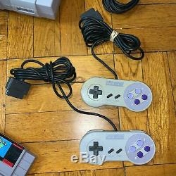 Super Nintendo SNES Console with OEM Controllers + with Mario World & Donkey Kong