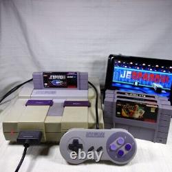 Super Nintendo SNES + Controller + 4 games + cables (SNS-001) TESTED WORKING