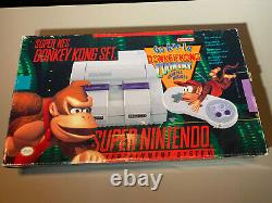 Super Nintendo SNES Donkey Kong Country Set In Box Excellent Condition