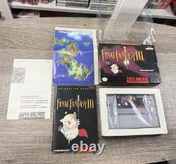 Super Nintendo SNES Final Fantasy III Video Game With Box Manual And Map