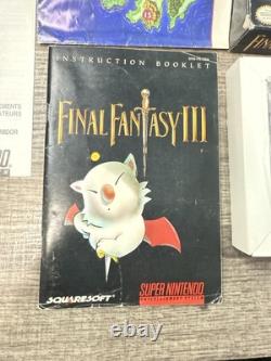 Super Nintendo SNES Final Fantasy III Video Game With Box Manual And Map