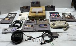 Super Nintendo SNES Game & Console Lot- 10 Games- Super Mario Starfox Tested