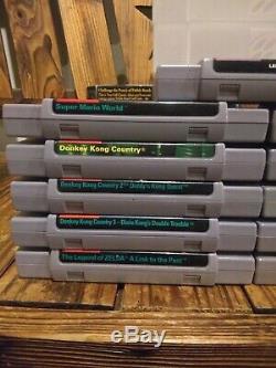 Super Nintendo SNES Game Lot ZELDA MARIO WORLD DK COUNTRY LEMMINGS 2 THE TRIBES