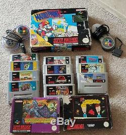 Super Nintendo SNES Games x14 -Super Mario World, Mario Paint, Kart, Donkey Kong