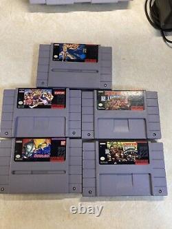 Super Nintendo SNES Home Console Gray. Bundled With New Controller And Games