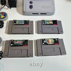 Super Nintendo SNES Jr, 3 controllers Tested with 4 Games. Paperboy 2 etc E172