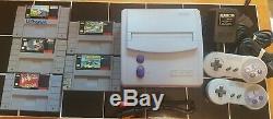 Super Nintendo SNES Jr Console Bundle with 5 Games 2 oem controllers