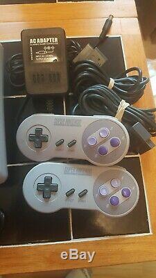 Super Nintendo SNES Jr Console Bundle with 5 Games 2 oem controllers