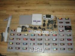 Super Nintendo SNES Lot SYSTEM SUPABOY S 45 GAMES SUPER SCOPE MOUSE AND PAD