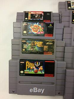 Super Nintendo (SNES) Lot of 24 Cartridges TESTED, Space Ace, Pac-Man, Batman +