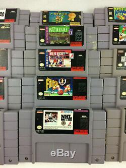 Super Nintendo (SNES) Lot of 24 Cartridges TESTED, Space Ace, Pac-Man, Batman +