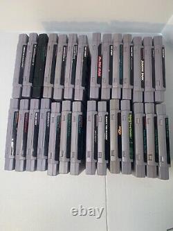 Super Nintendo SNES Lot of 28 Authentic Games Mario Kart Donkey Kong Country