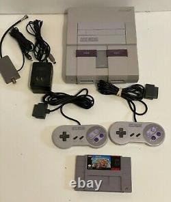 Super Nintendo SNES Mario Kart Console 2 Controllers Authentic Clean And Tested