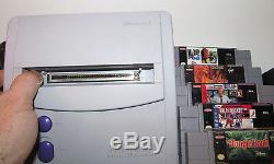 Super Nintendo SNES Mini JR Console System 6 Game Bundle w 2 controllers hookups