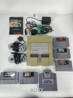 Super Nintendo SNES Original Game Console System + 6 Games (Good Price) Bundle