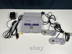 Super Nintendo SNES Original SNES-001 Console with 2 Controllers, Cables (Working)