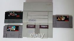 Super Nintendo SNES SNS-001 Console Authentic Tested Working No Wires with Games