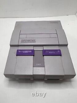 Super Nintendo SNES SNS-001 Console Bundle Lot With 4 Games Tested / Working