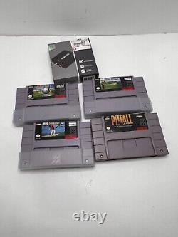 Super Nintendo SNES SNS-001 Console Bundle Lot With 4 Games Tested / Working