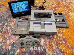 Super Nintendo SNES SNS-001 Console With ASCII Controller, 5 Games & Cables