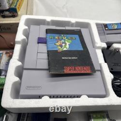 Super Nintendo SNES Super Mario World Console CIB COMPLETE BEAUTIFUL