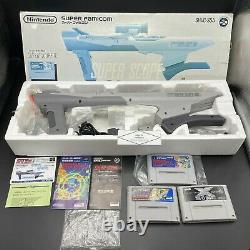 Super Nintendo SNES Super Scope 6 Bazooka Gun Complete In Box withextra 2games