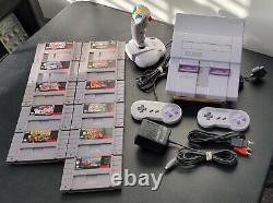 Super Nintendo SNES System Console 2 OEM Controllers 11 Games Authentic Clean