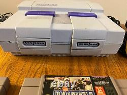 Super Nintendo SNES System Console Bundle 10 Games Contra III Castlevania, Zelda