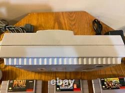 Super Nintendo SNES System Console Bundle 10 Games Contra III Castlevania, Zelda