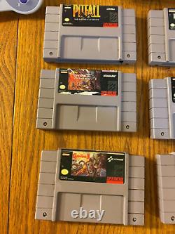 Super Nintendo SNES System Console Bundle 10 Games Contra III Castlevania, Zelda