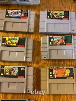 Super Nintendo SNES System Console Bundle 10 Games Contra III Castlevania, Zelda