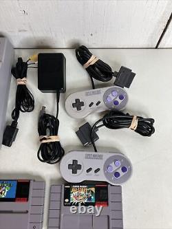 Super Nintendo SNES System Console Bundle 5 Games, Super Game Boy, 2 Controllers