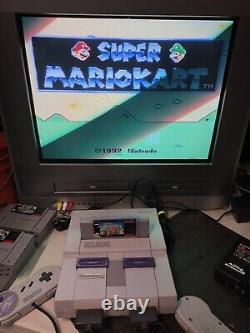 Super Nintendo SNES System Console Bundle 5 Games, Super Game Boy, 2 Controllers