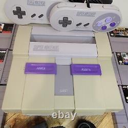 Super Nintendo SNES System Console Bundle 8 Games 2 Controllers TESTED + WORKING