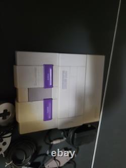 Super Nintendo SNES System Console Bundle With Cables, Controller & 3 Games TESTED