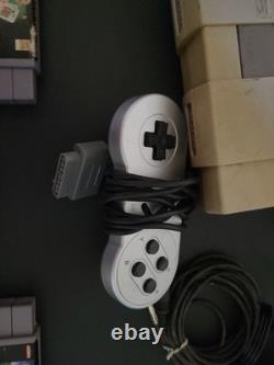 Super Nintendo SNES System Console Bundle With Cables, Controller & 3 Games TESTED