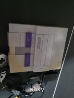 Super Nintendo SNES System Console Bundle With Cables, Controller & 3 Games TESTED