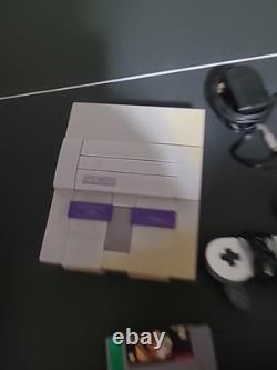 Super Nintendo SNES System Console Bundle With Cables, Controller & 3 Games TESTED