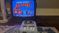 Super Nintendo SNES System Console Bundle With Super Mario All-stars, Mario Kart +
