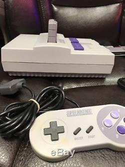 Super Nintendo SNES System Console Bundle with 5 GAMES 1 Controller VERY CLEAN